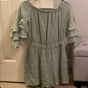 Light green Zara off the shoulder romper
